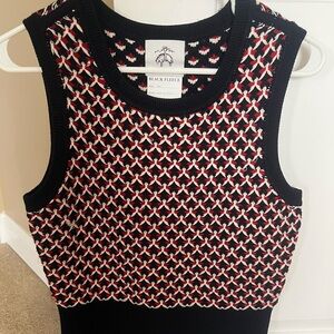 Women's Sleeveless Knit Top - Black and Red